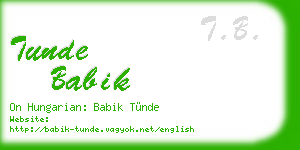 tunde babik business card