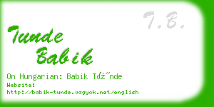 tunde babik business card